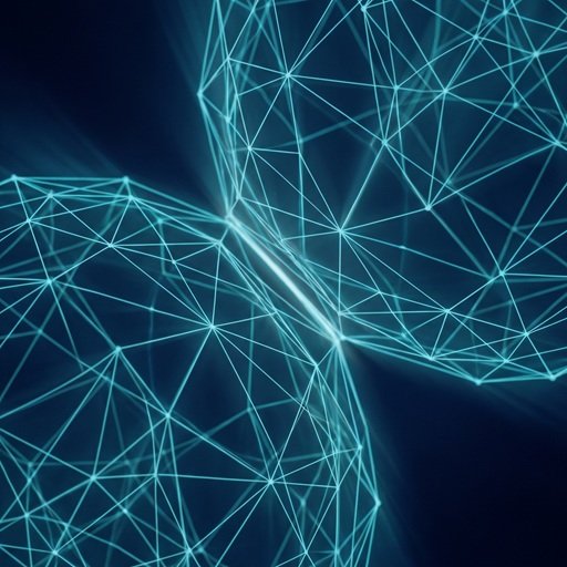 Artificial Intelligence: a cyan neural network lattice, the AI governance layer of the Leadership Intelligence Stack
